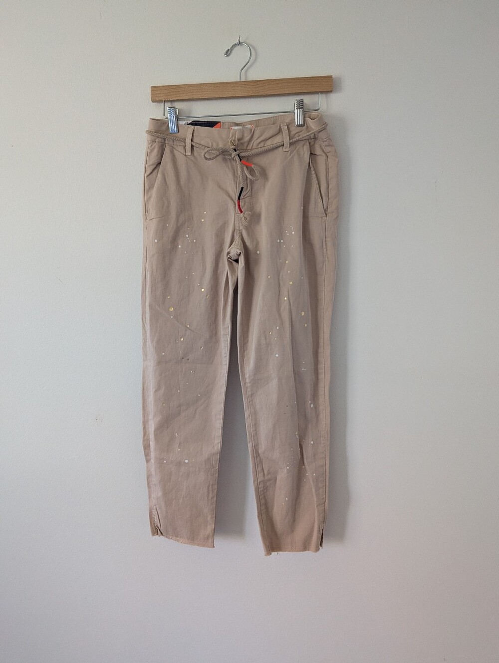 Sundry Khaki Paint Splatter La Fete Jogger Pants
